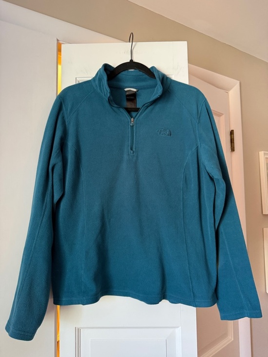 The North Face Tops - The North Face Fleece Pullover Womens Large 1/4 Zip Teal Lightweight Cozy Hiking